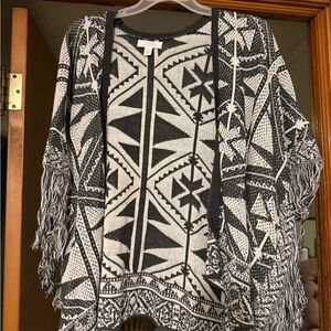 Sun & Shadow Black and White Tribal Cardigan